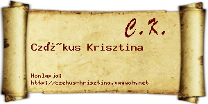 Czékus Krisztina névjegykártya